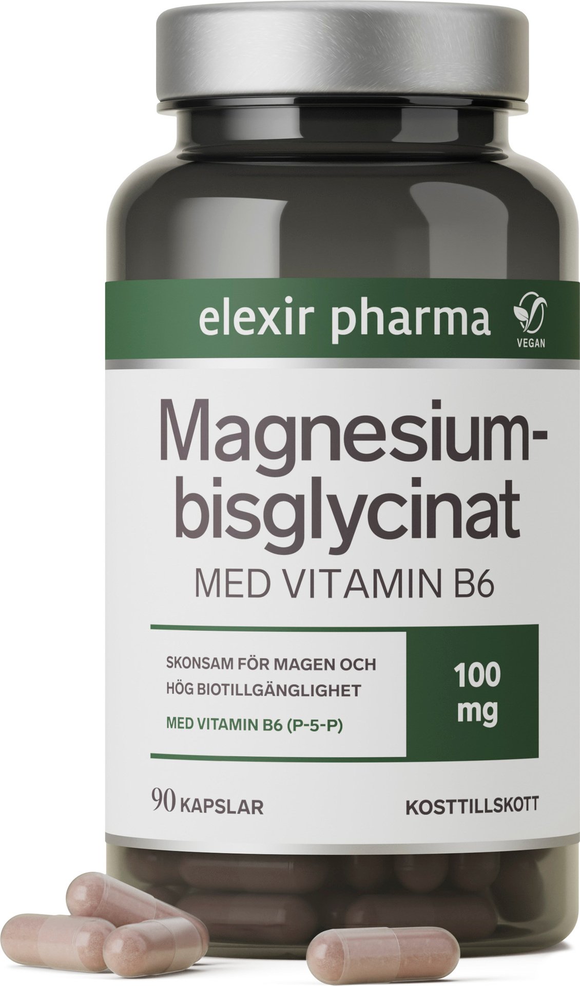 Elexir Pharma Magnesiumbisglycinat 90 kapslar