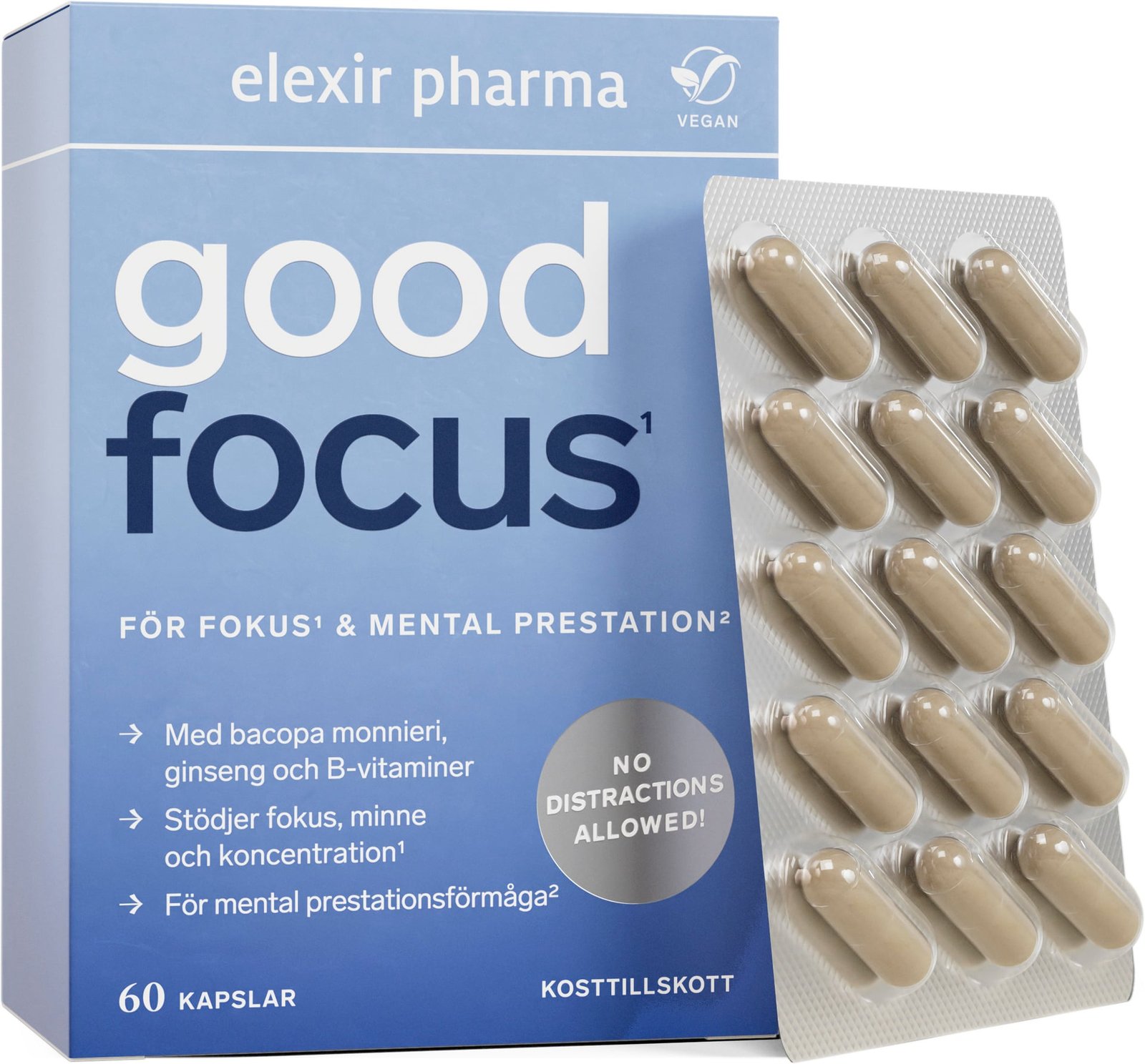 Elexir Pharma Good Focus 60 kapslar