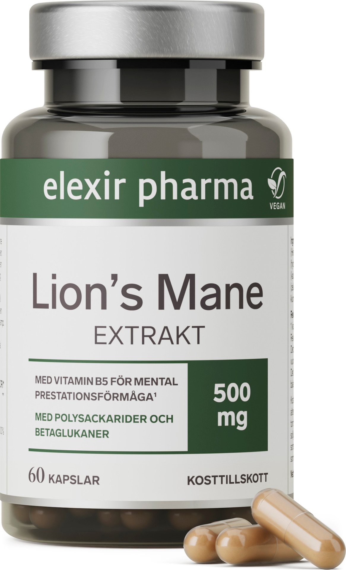 Elexir Pharma Lion's Mane 60 kapslar