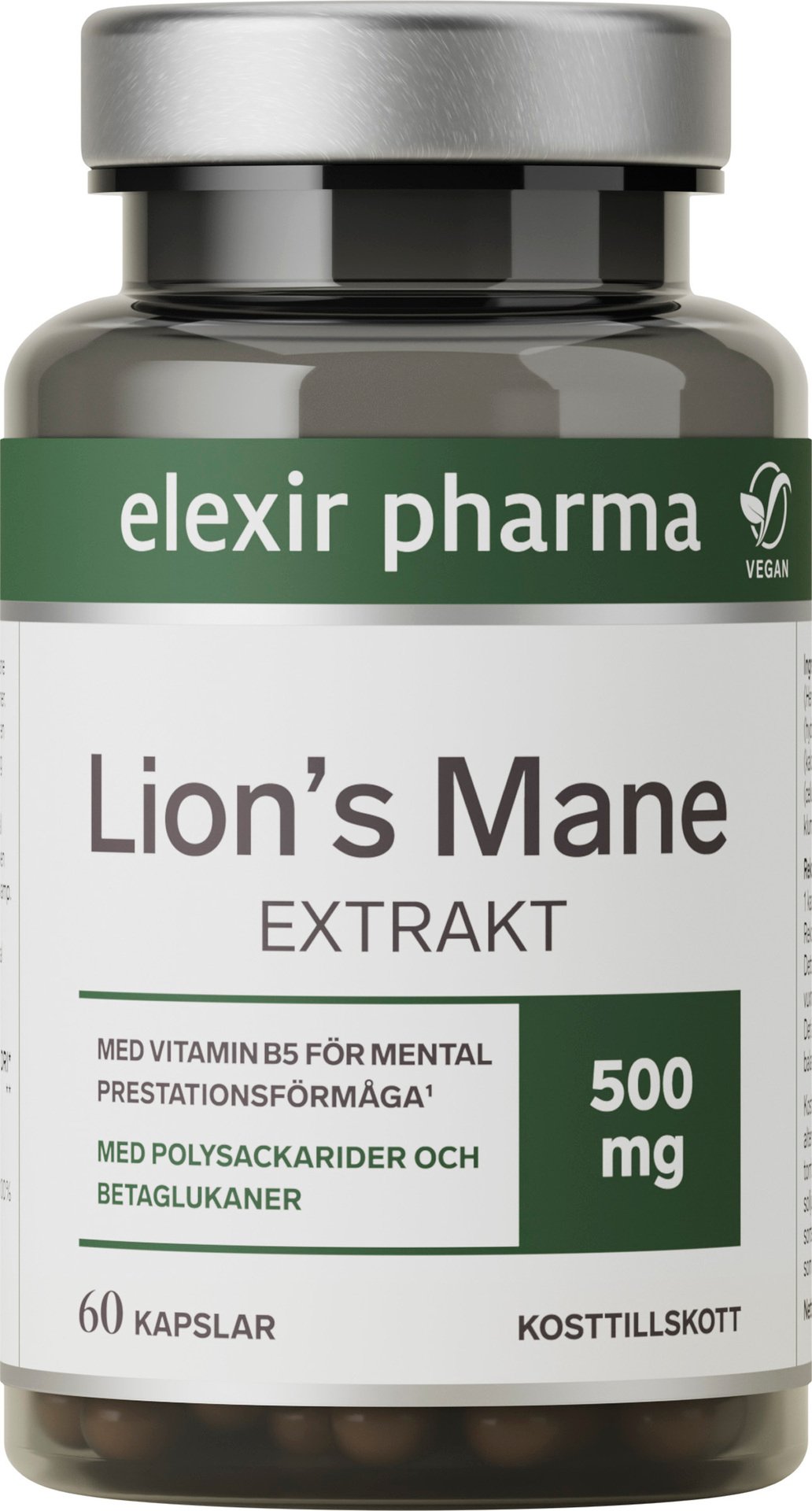 Elexir Pharma Lion's Mane 60 kapslar