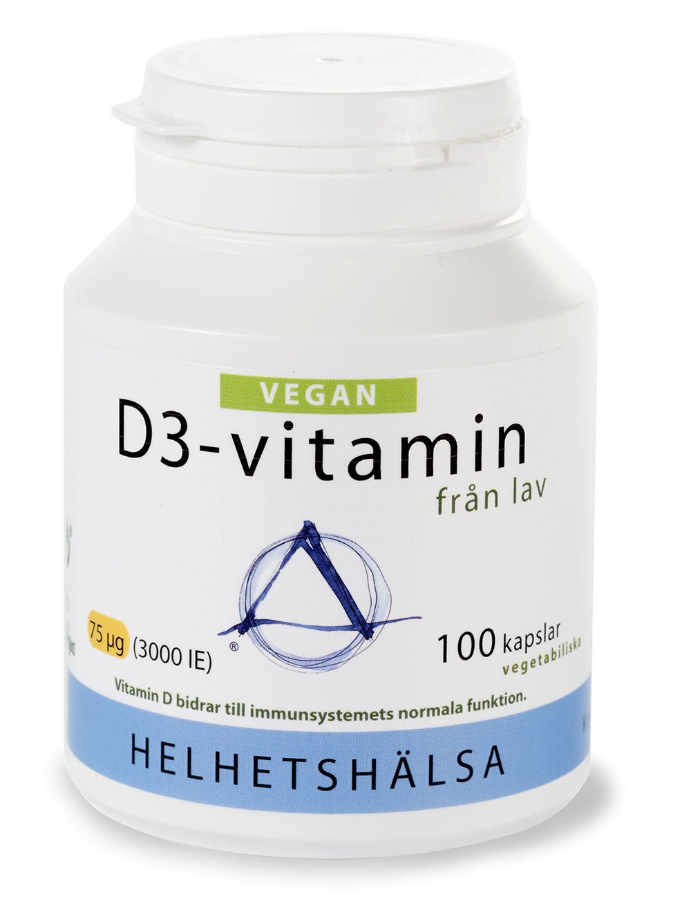 Helhetshälsa D3 Vitamin från lav 75 µg 100 kapslar