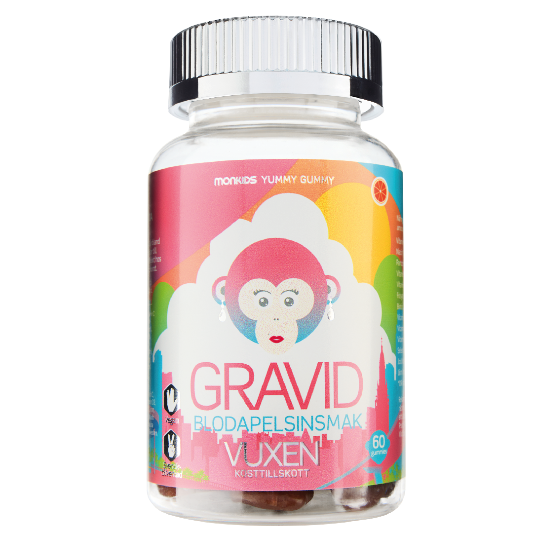 Monkids Gravid Blodapelsin 60 tuggtabletter