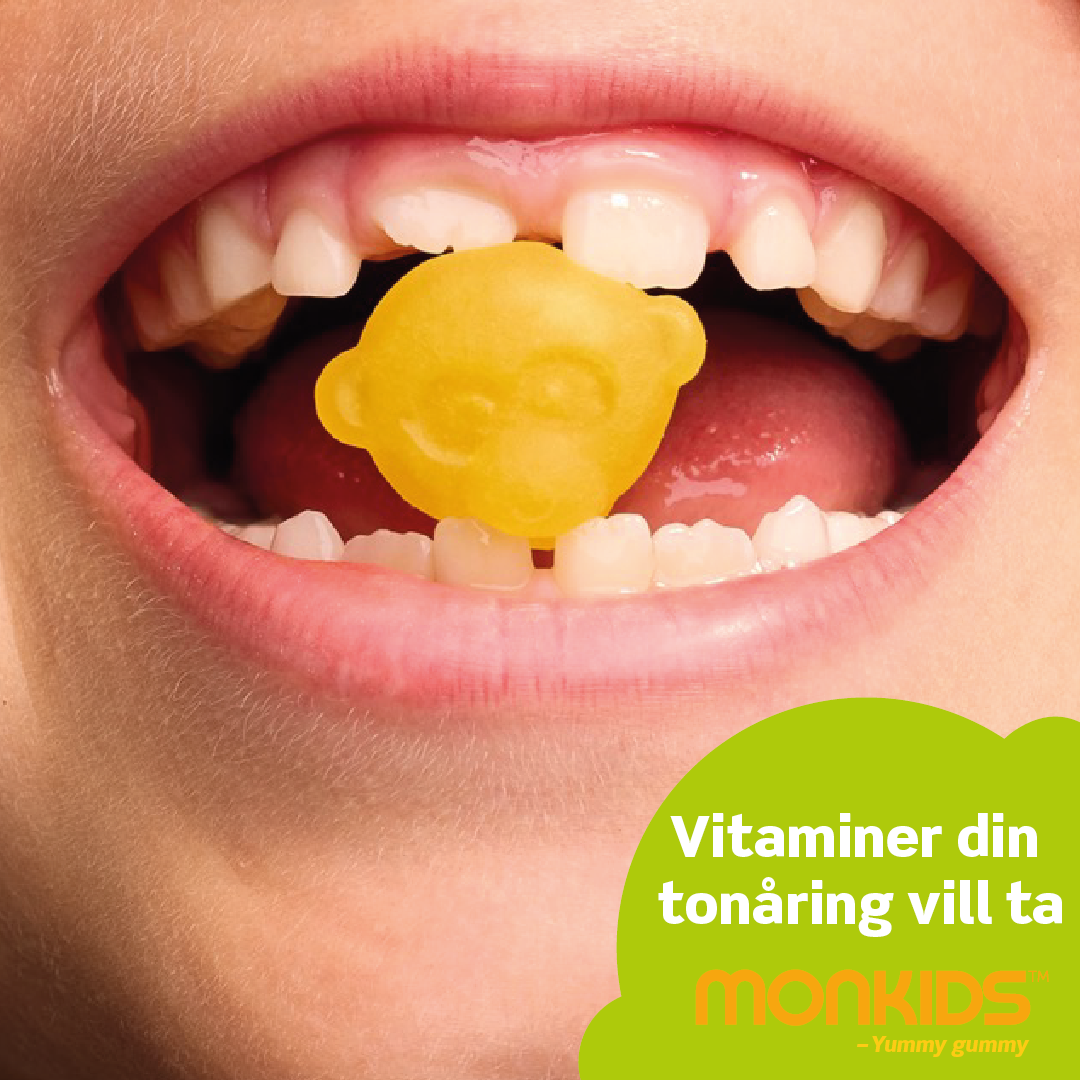 Monkids C-vitamin + Zink Tonår Fruktsmak 60 tuggtabletter