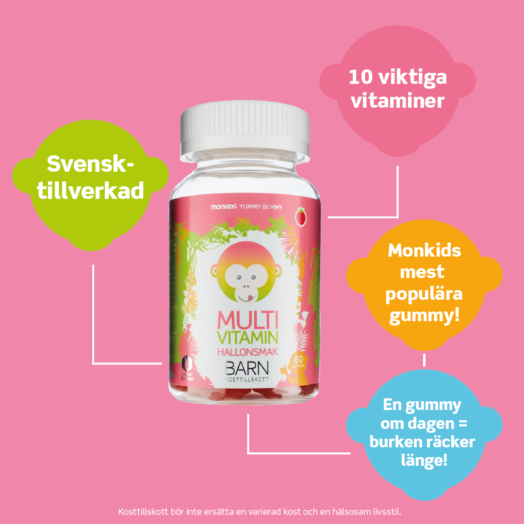 Monkids Multivitamin Barn Hallon 60 tuggtabletter