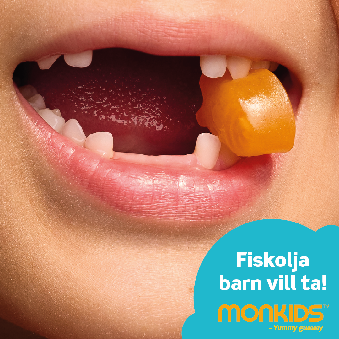 Monkids Fiskolja Barn Citron 60 tuggtabletter