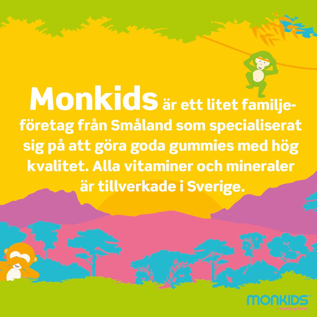 Monkids C-vitamin + Zink Barn Fruktsmak 60 tuggtabletter
