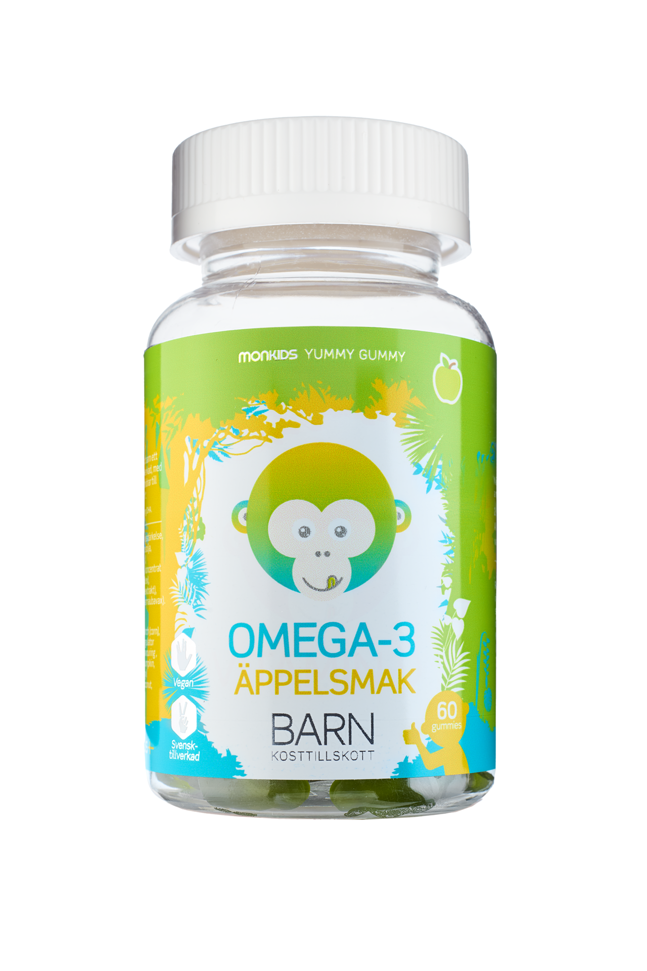 Monkids Omega-3 Barn Äpple 60 tuggisar