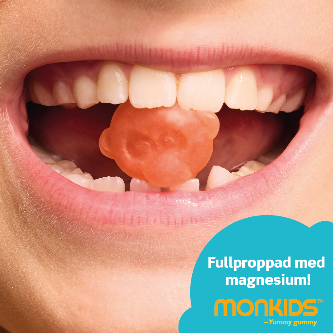 Monkids Magnesium Tonår Blåbär 60 tuggisar