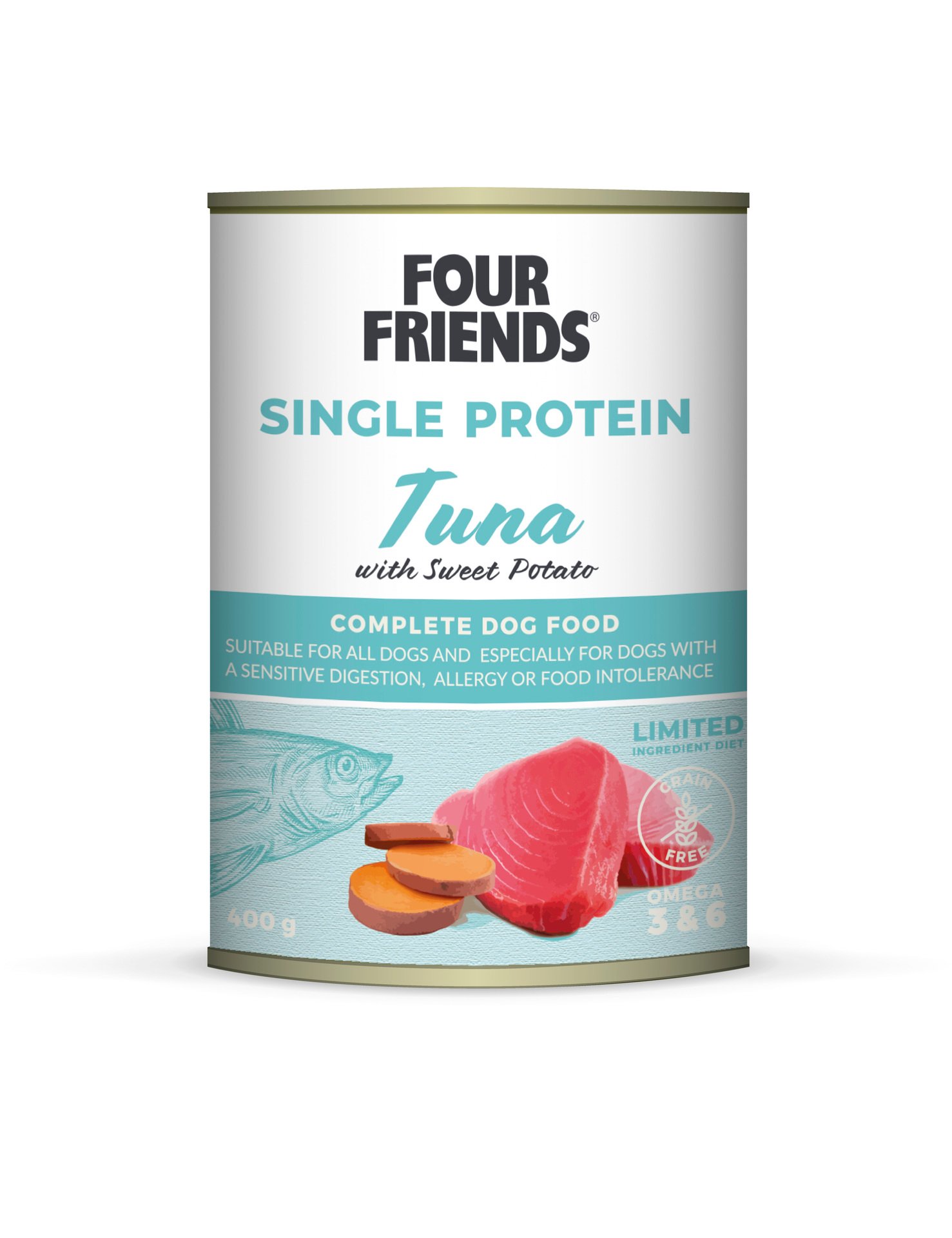 FourFriends Tuna & Sweet Potato burk 400 g