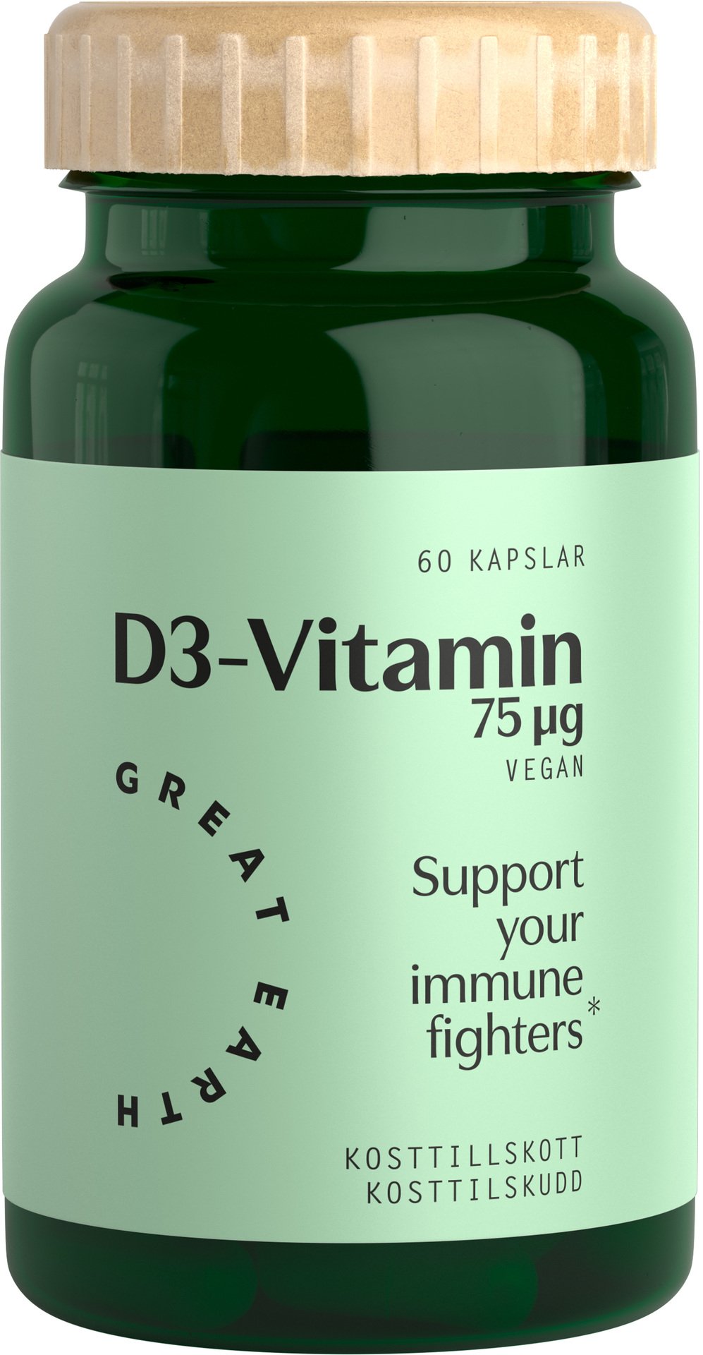 Great Earth Vitamin D3 75μg 60 kapslar