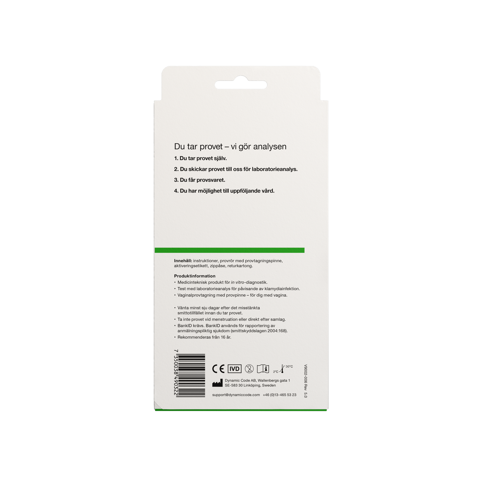 Dynamic Code Test Med Självprovtagning - Klamydia - Kvinna