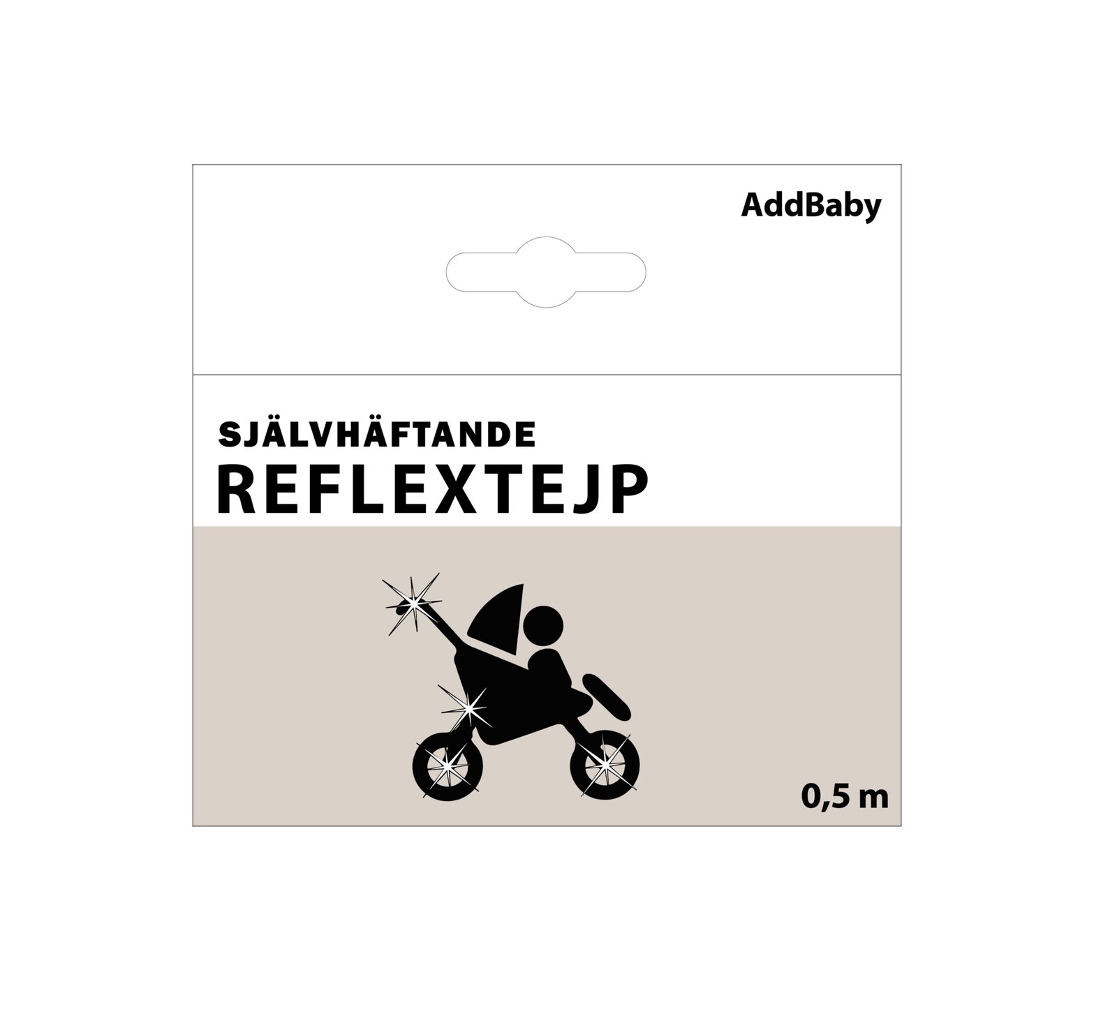 AddBaby Reflextejp 0,5m Silver