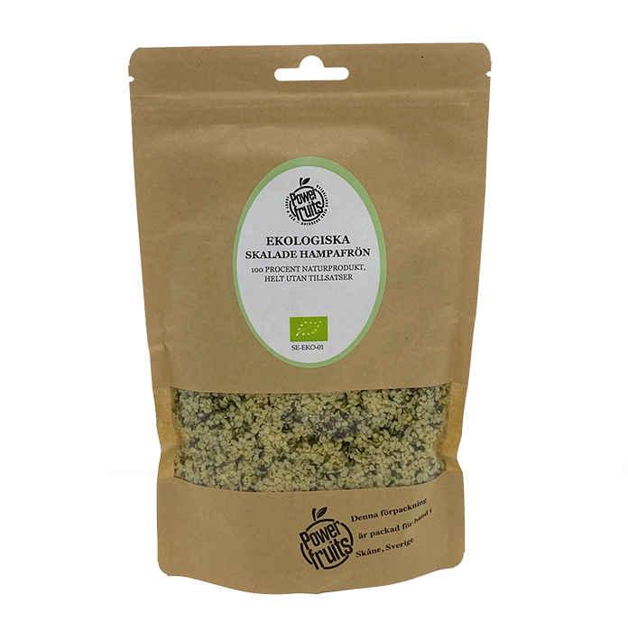 Powerfruits Hampafrön Skalade Eko Raw 500 g