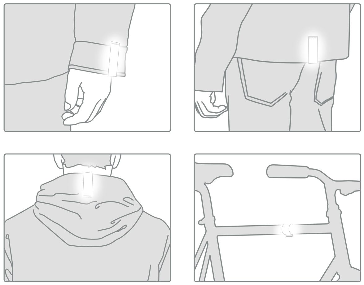 Bookman Urban Visibility Clip-on Reflectors White 2 st