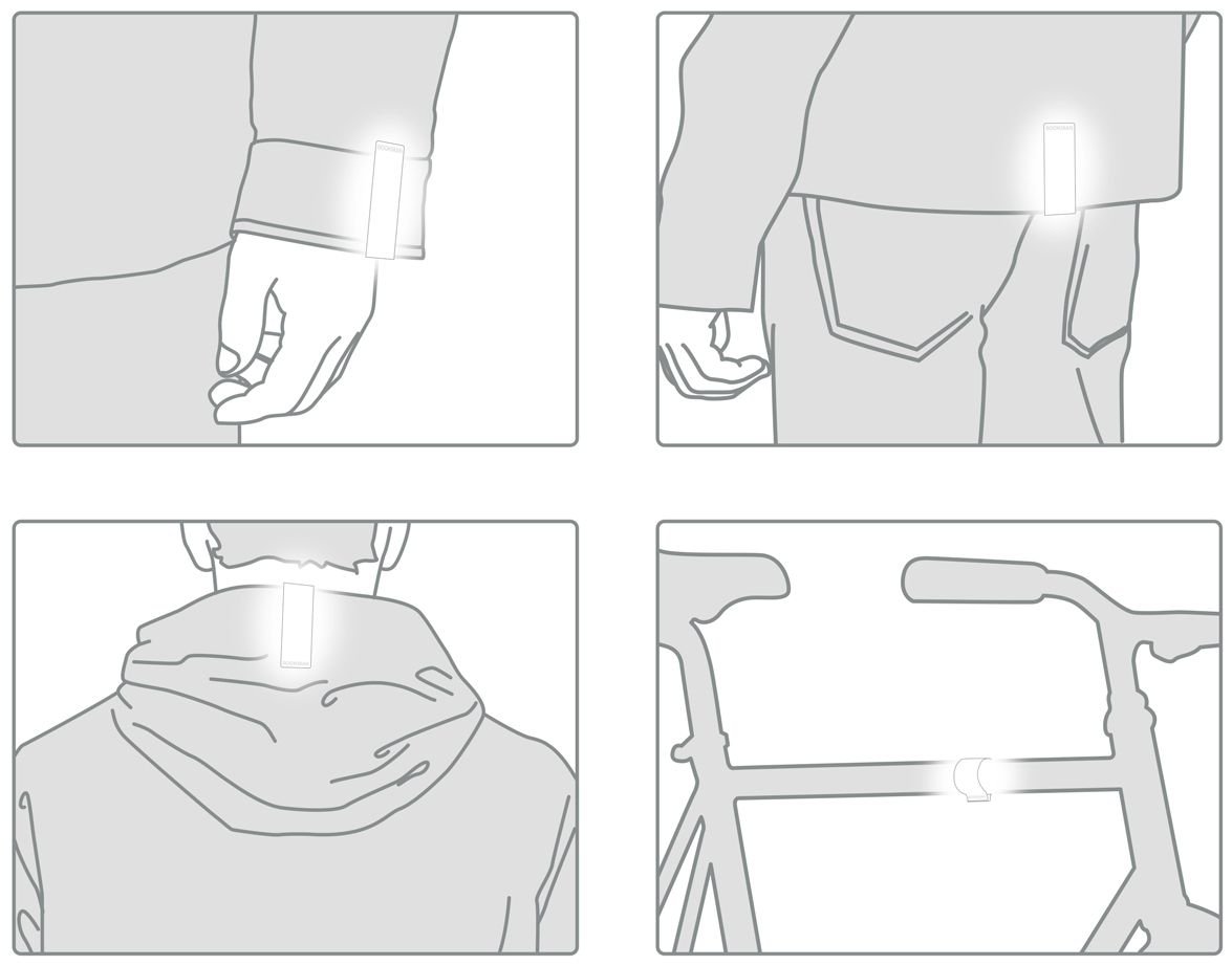 Bookman Urban Visibility Clip-on Reflectors White 2 st
