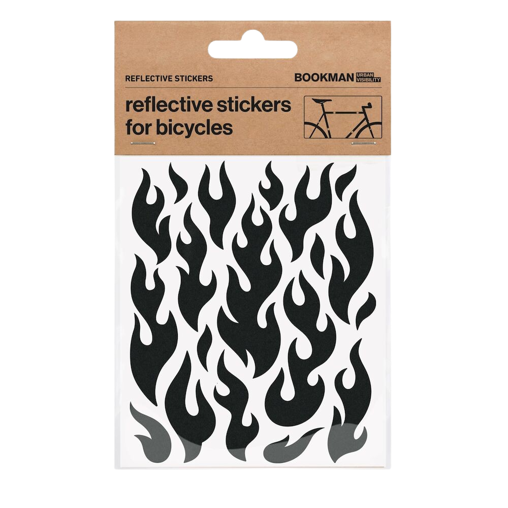 Bookman Urban Visibility Reflective Bicycle Stickers Flames Black  1 st