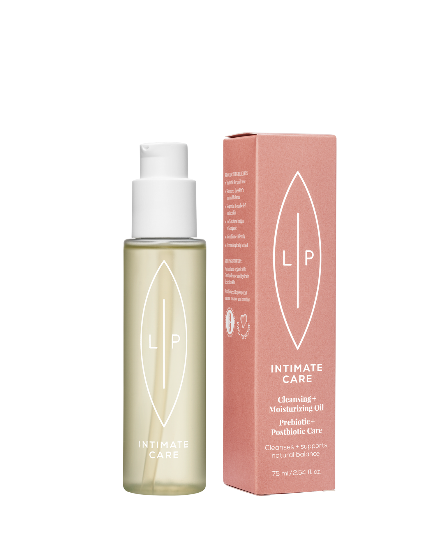 Lip Intimate Care Cleansing + Moisturising Oil Prebiotic + Postbiotic 75 ml
