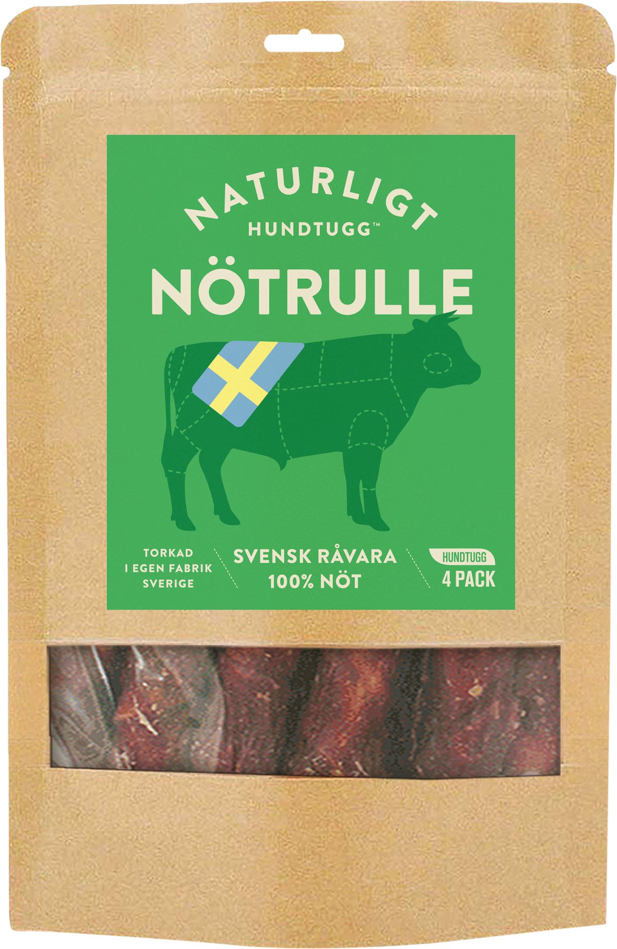 Naturligt Hundtugg Nötrulle 4 st