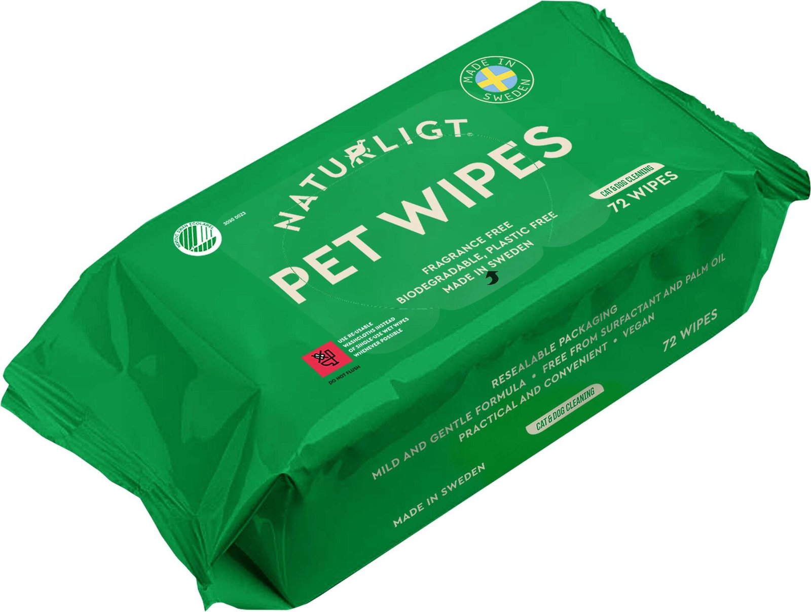Naturligt Pet Wipes 72-pack