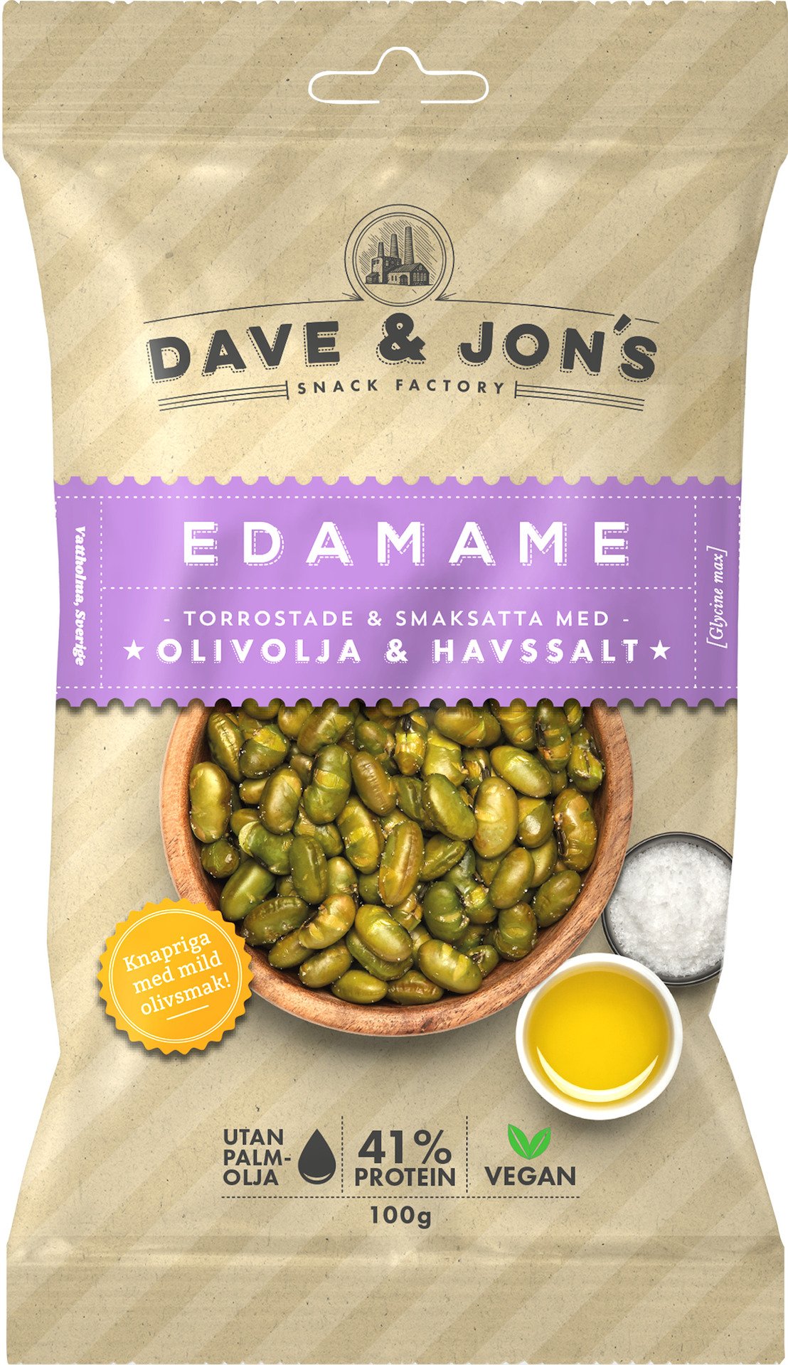 Dave & Jon´s Edamame Havssalt & Olivolja 100 g