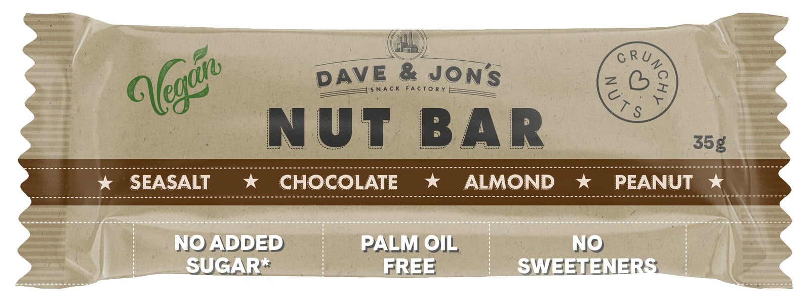 Dave & Jon´s Nötbar Havssalt & Choklad 35 g