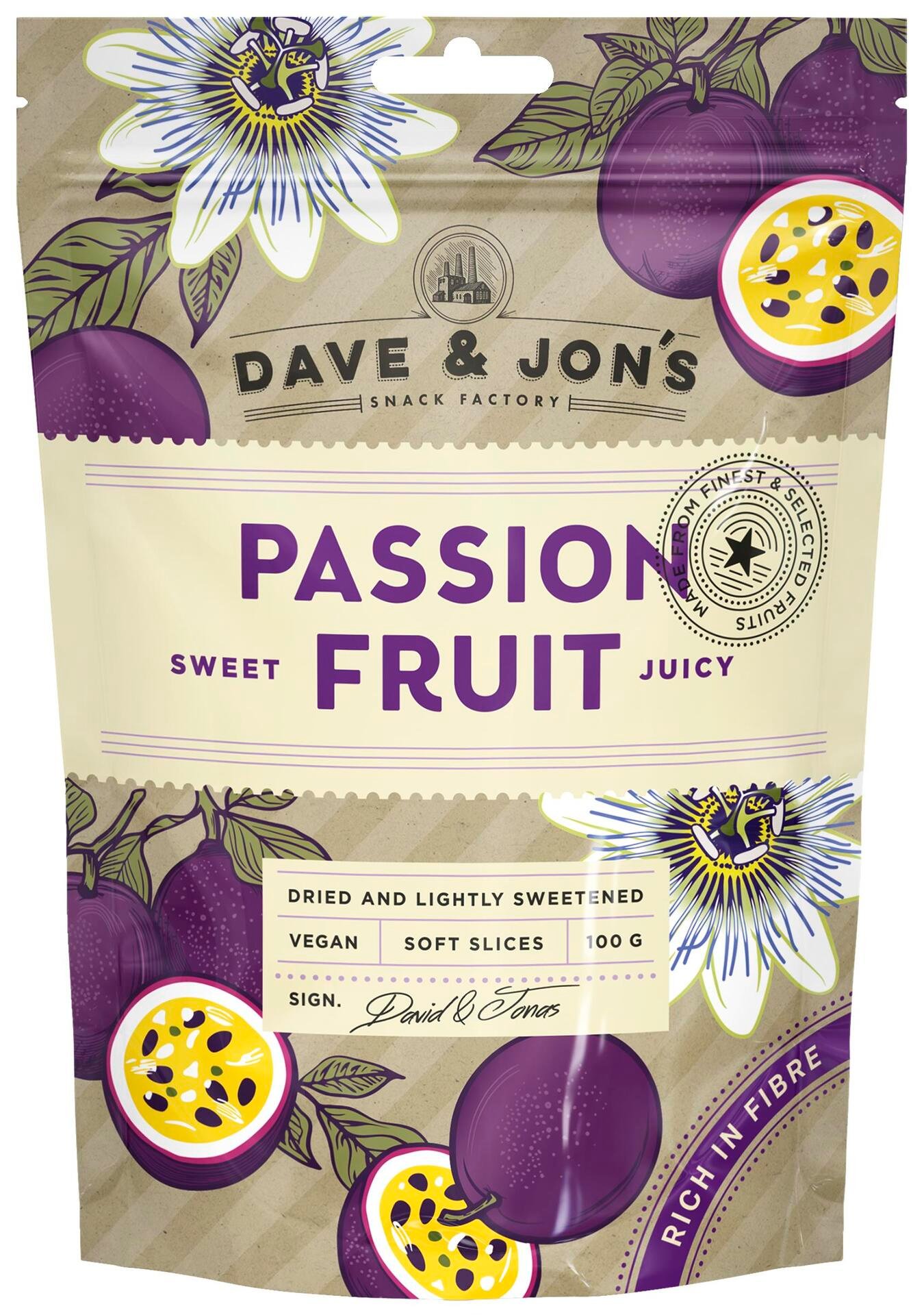 Dave & Jon's Torkad Passionsfrukt 100 g