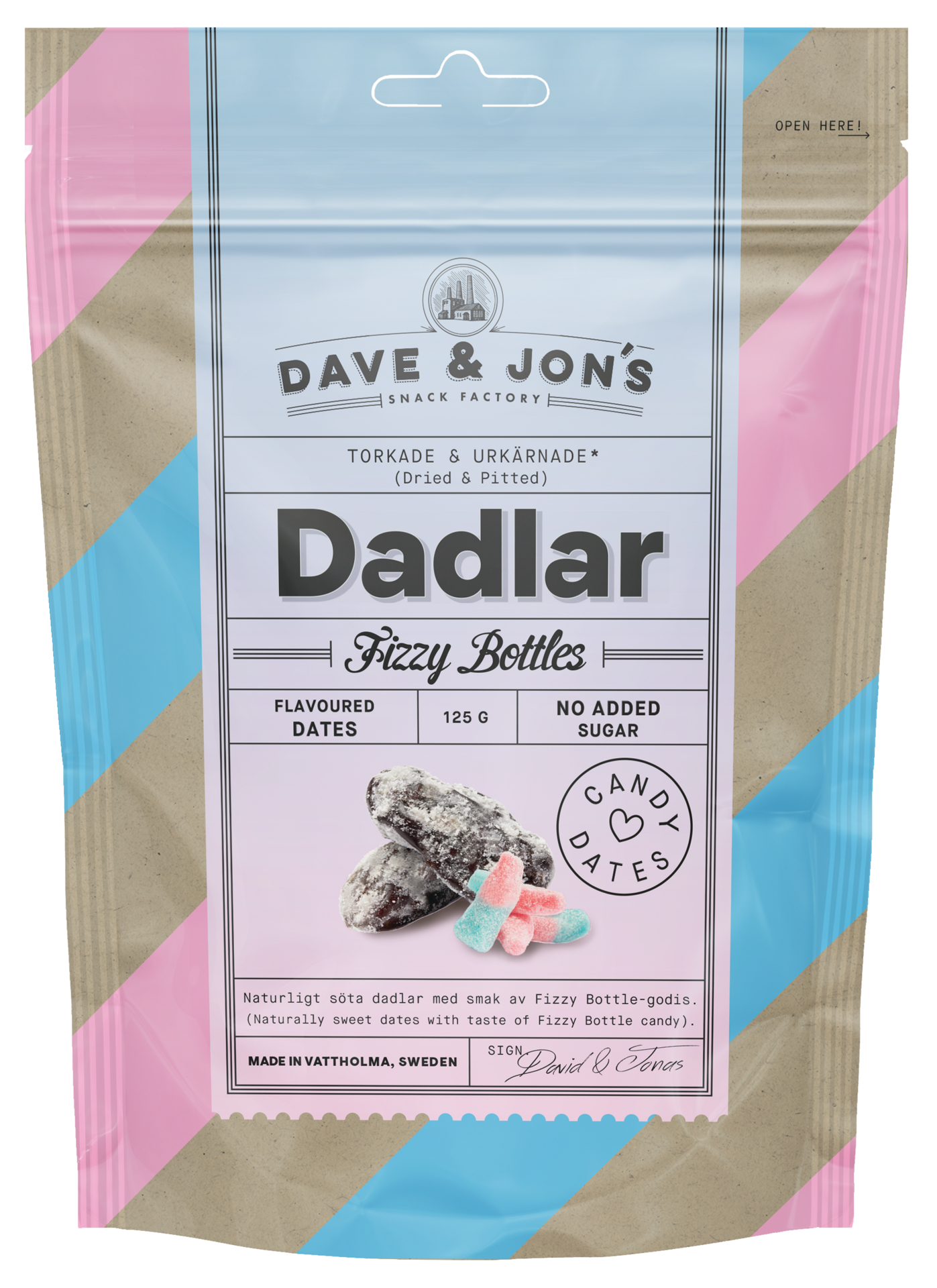 Dave & Jon´s Dadlar Fizzy Bottle 125g