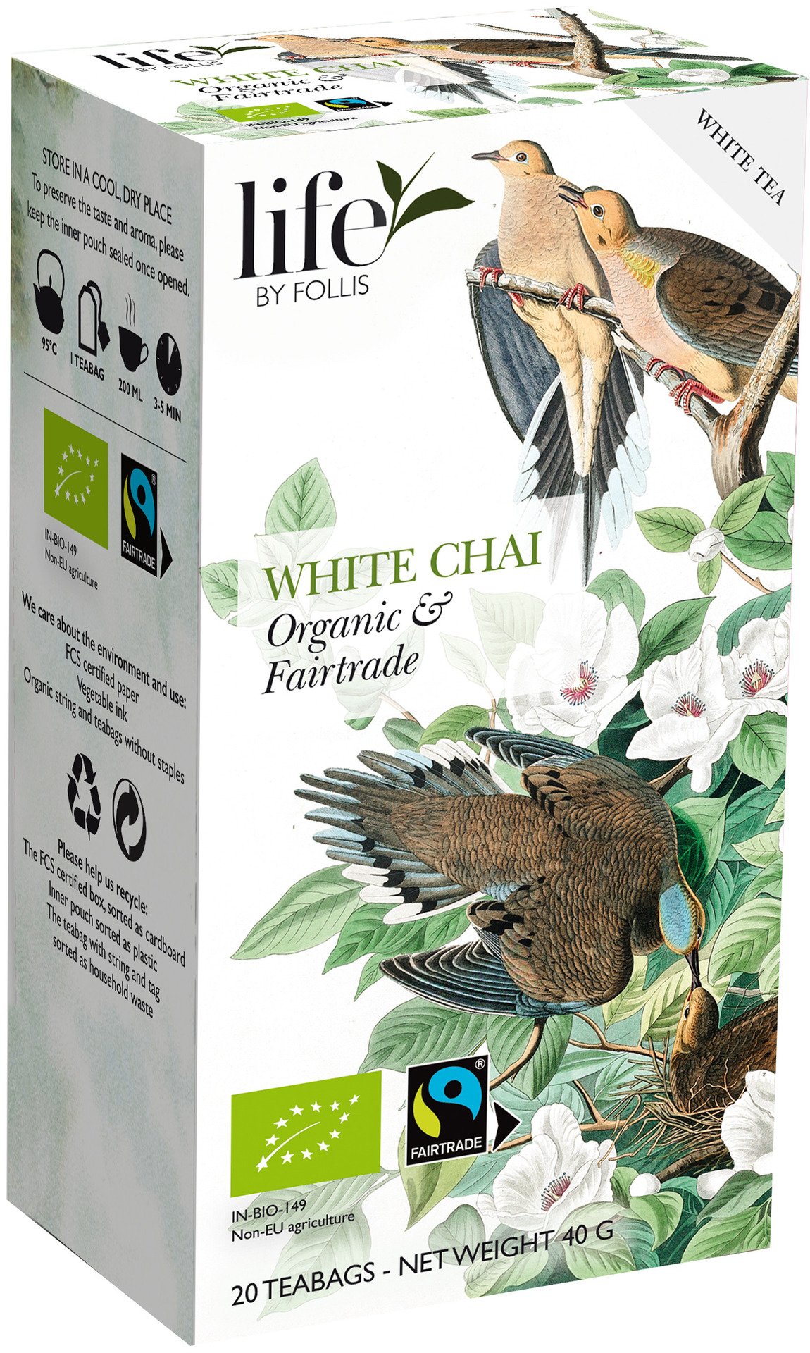 life BY FOLLIS White Chai Tepåsar 20 st