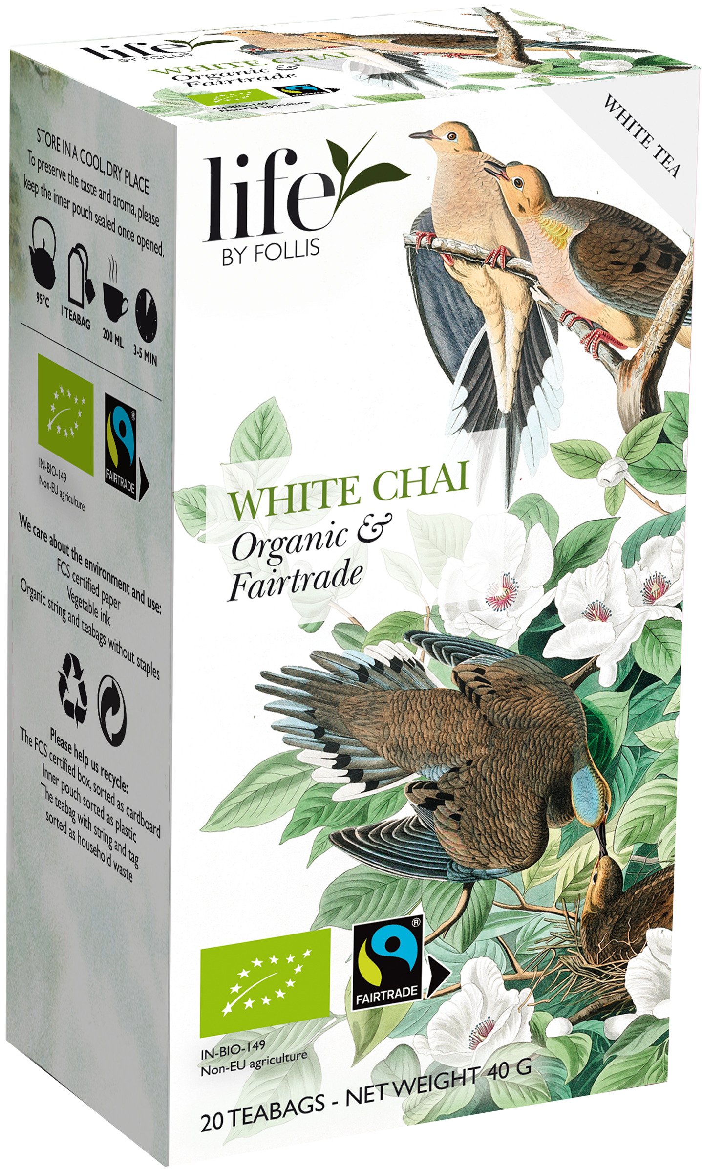 life BY FOLLIS White Chai Tepåsar 20 st