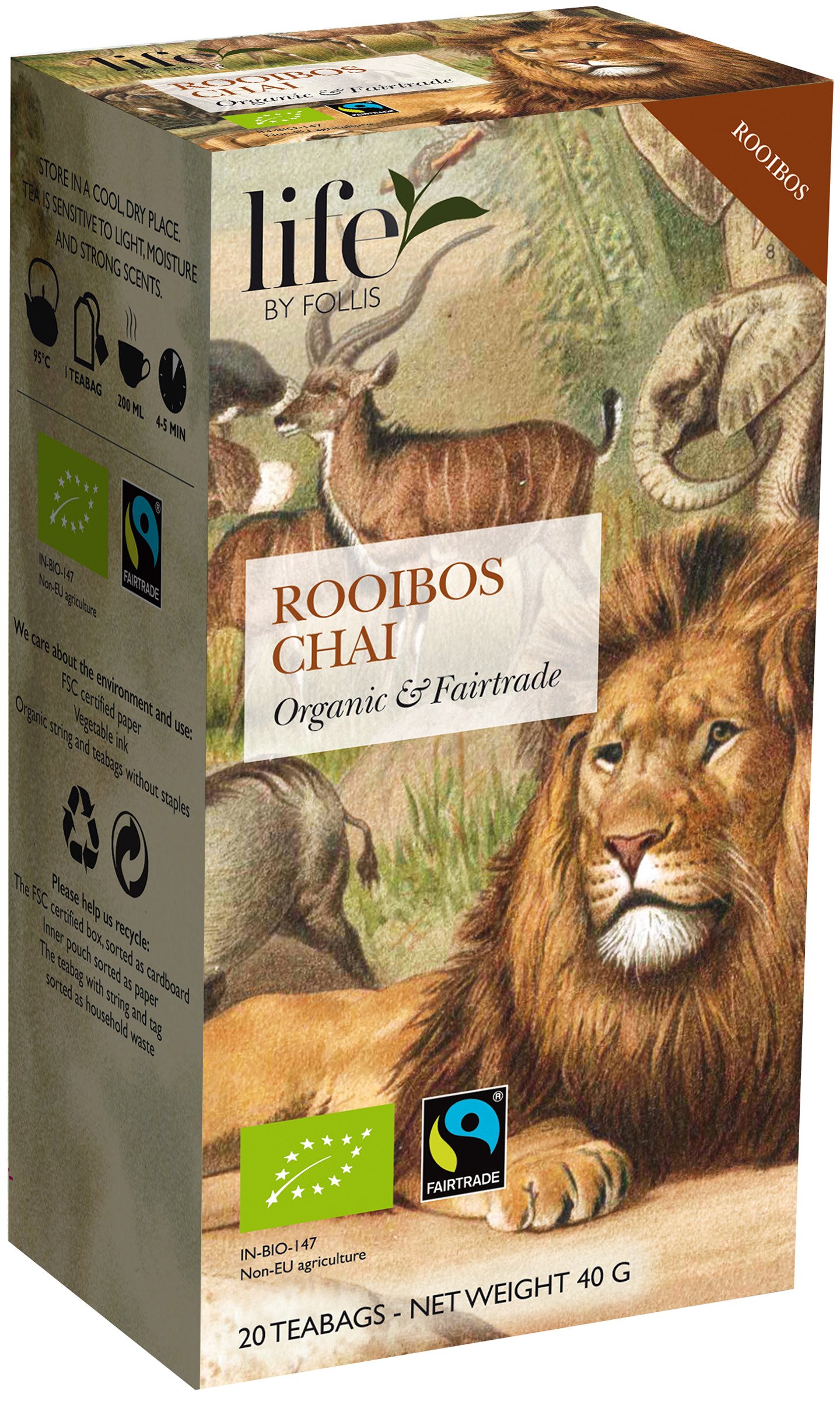 life BY FOLLIS Organic Tea Rooibos Chai 20 tepåsar