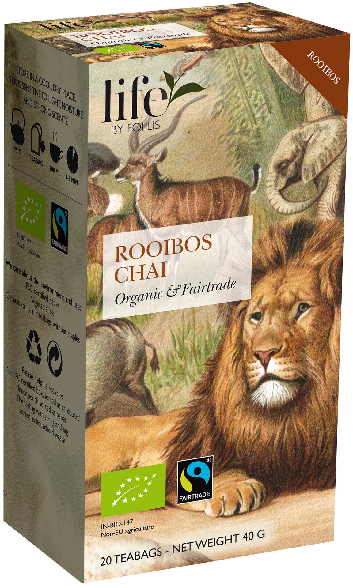 life BY FOLLIS Organic Tea Rooibos Chai 20 tepåsar