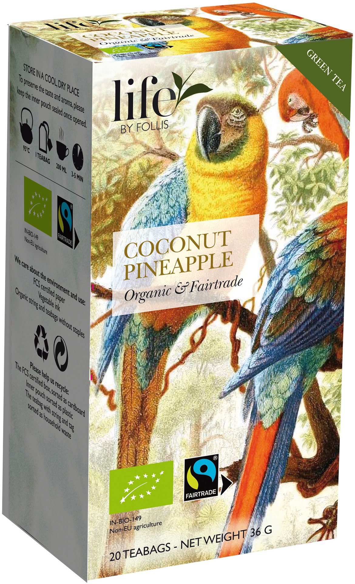 life BY FOLLIS Organic Tea Kokos & Ananas 20 tepåsar