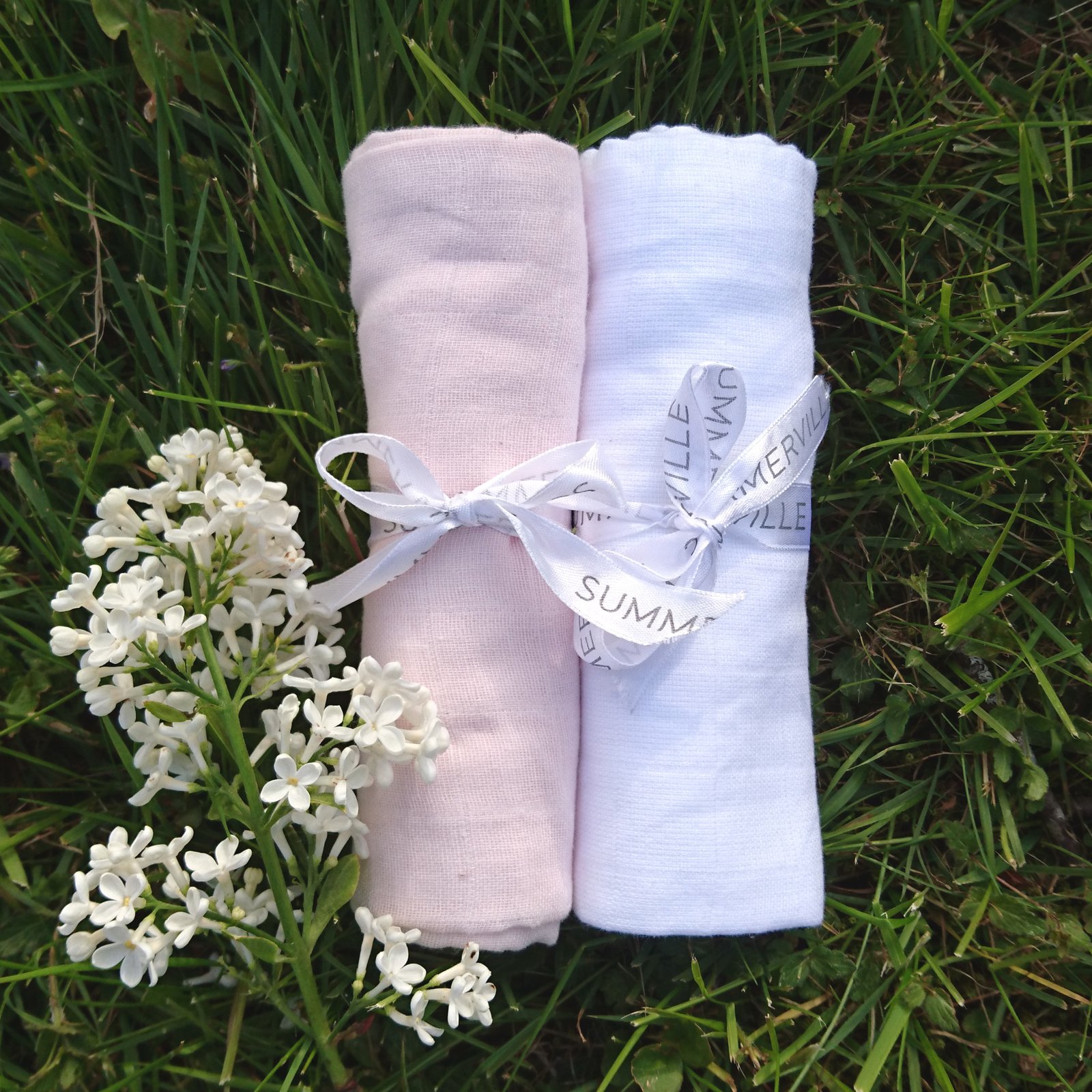SUMMERVILLE Organic Muslinfilt GOTS Pale Pink 2-pack