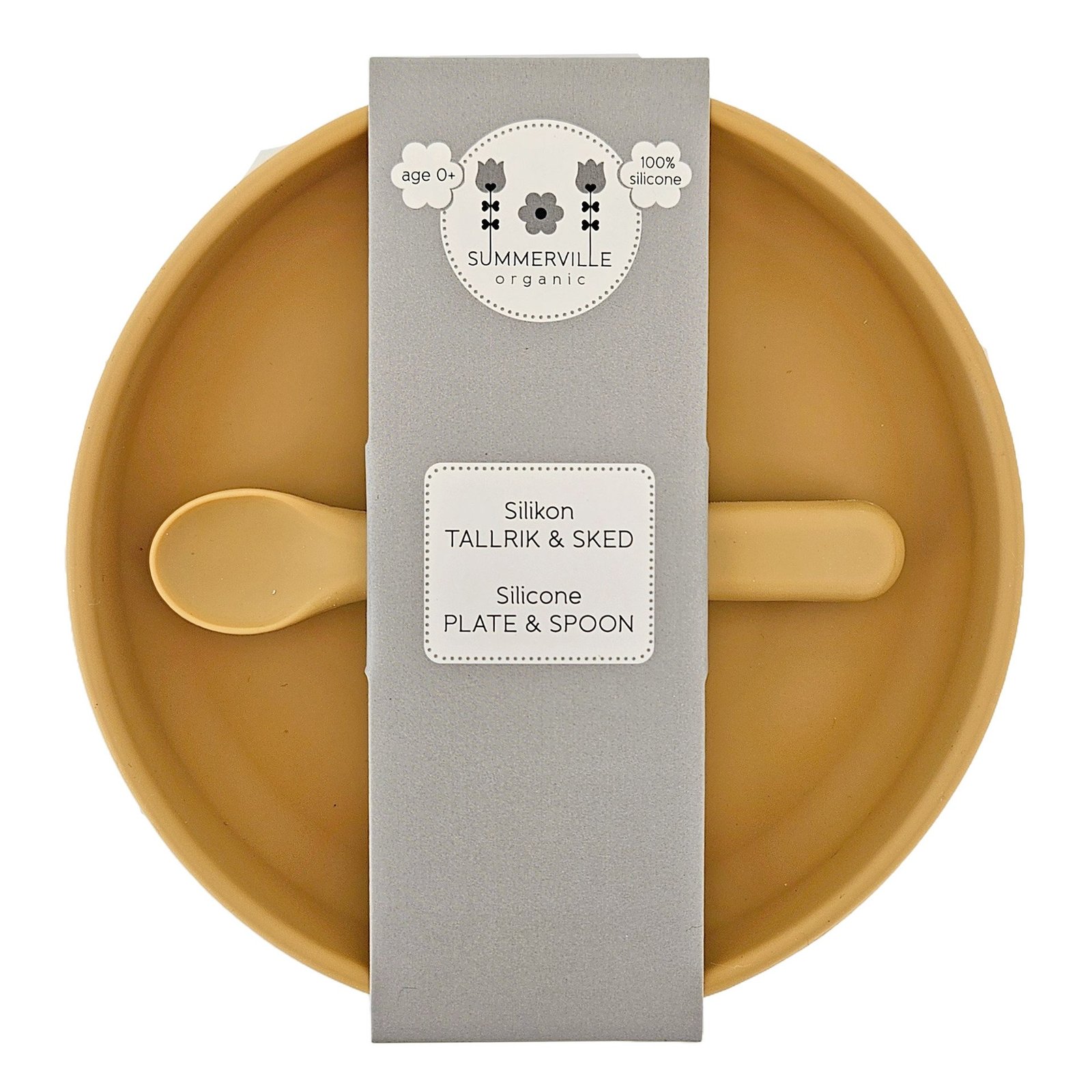 Summerville Tallrik och Sked Silikon Ockra