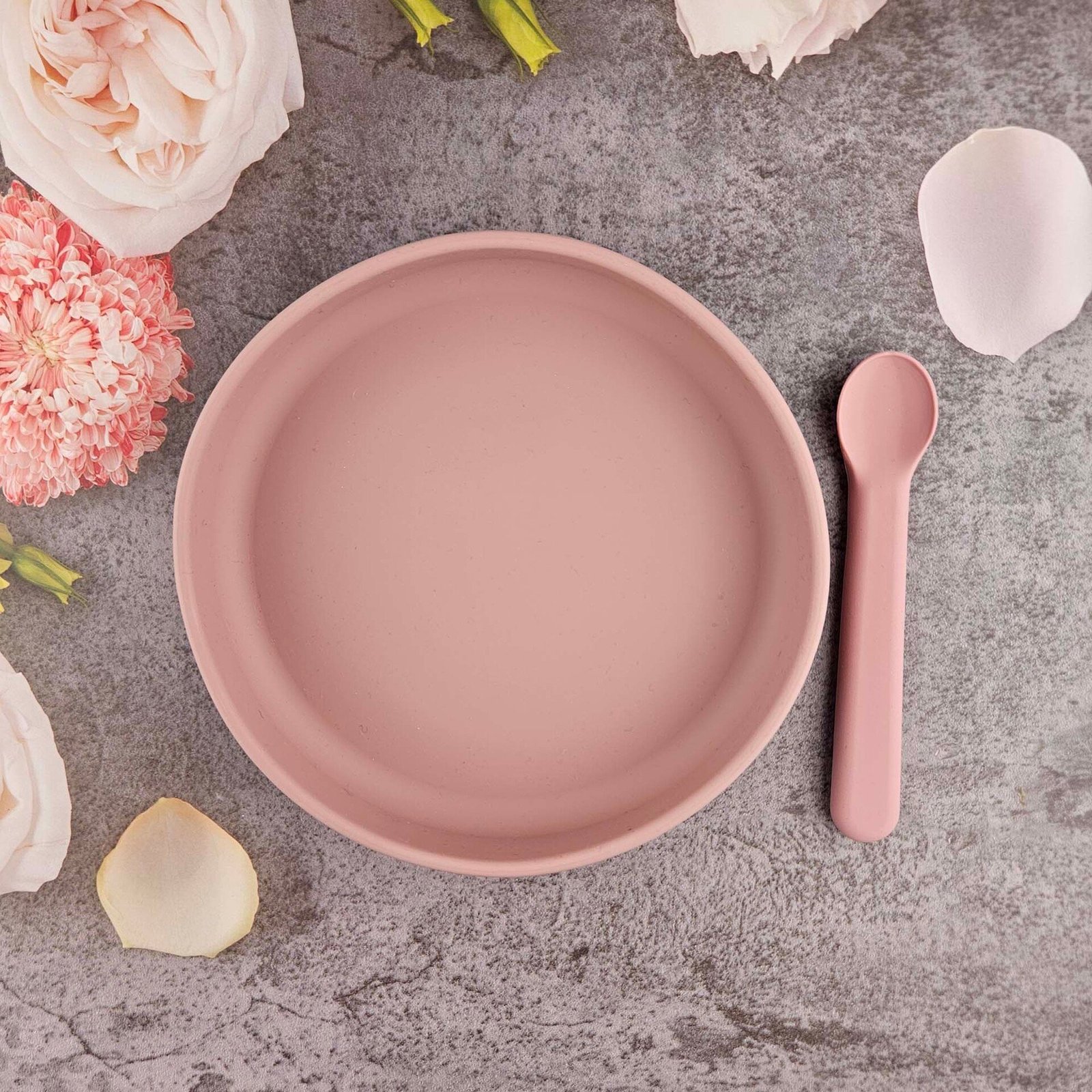 Summerville Tallrik och Sked Silikon Pale Mauve