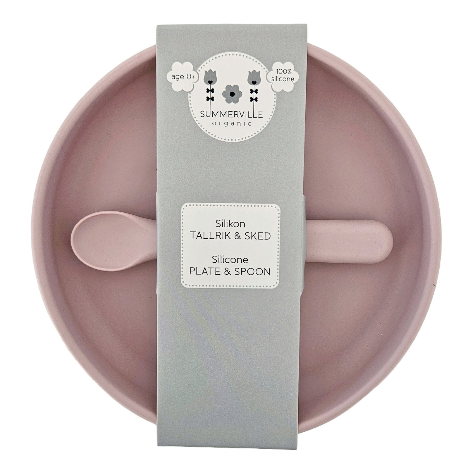 Summerville Tallrik och Sked Silikon Pale Mauve