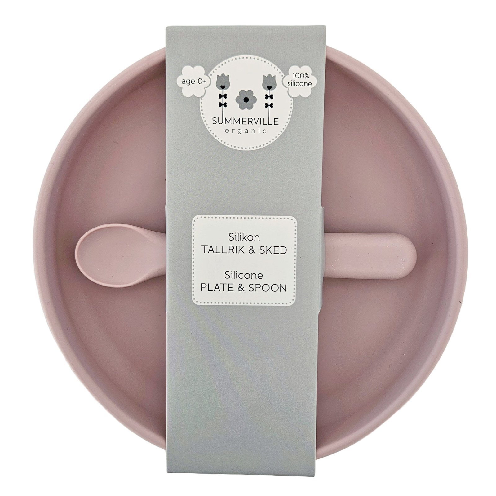 Summerville Tallrik och Sked Silikon Pale Mauve