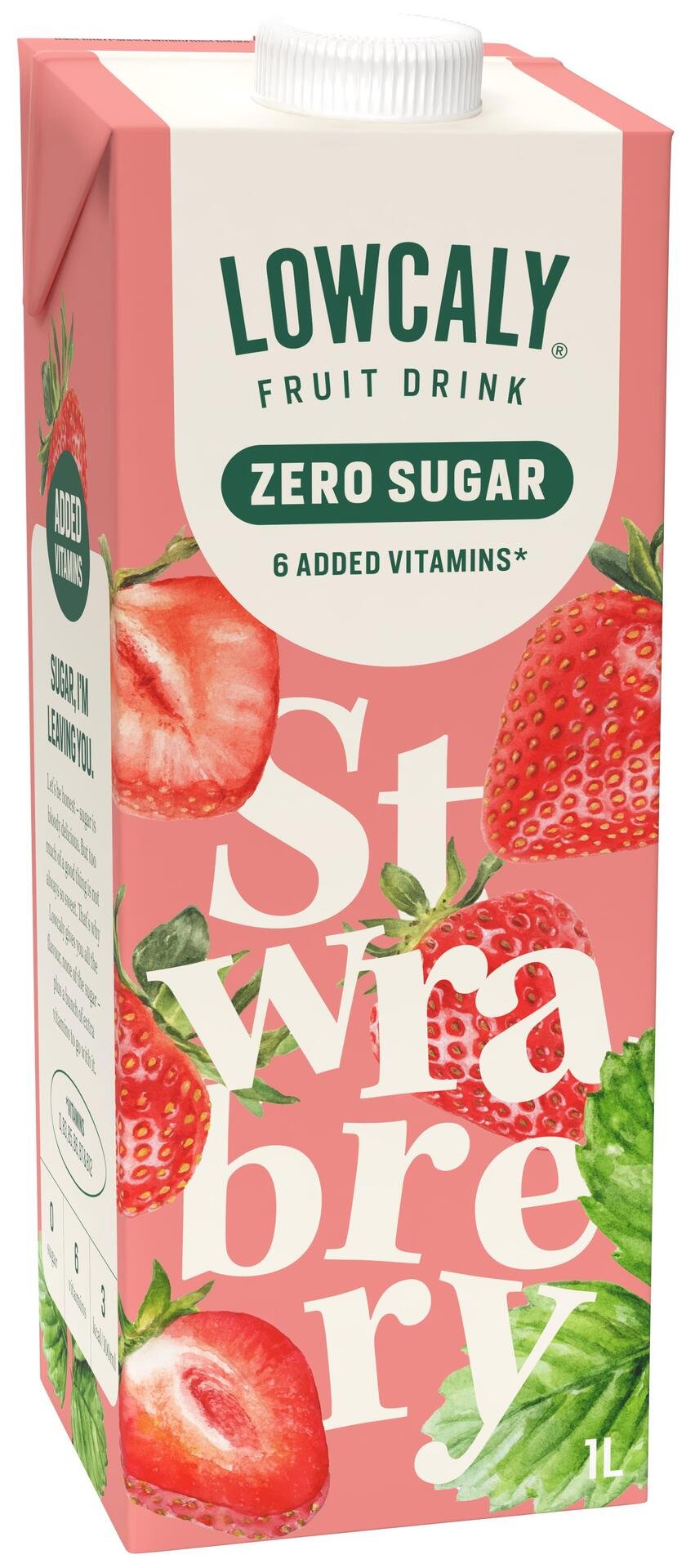 Lowcaly Fruktdryck Strawberry 1 liter