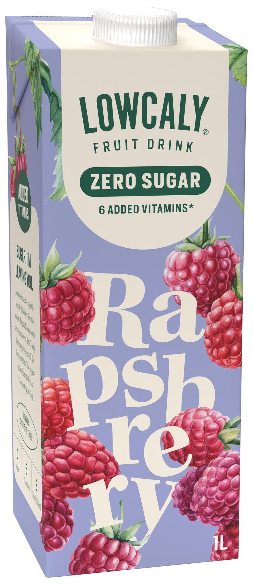 Lowcaly Fruktdryck Rasberry 1 liter