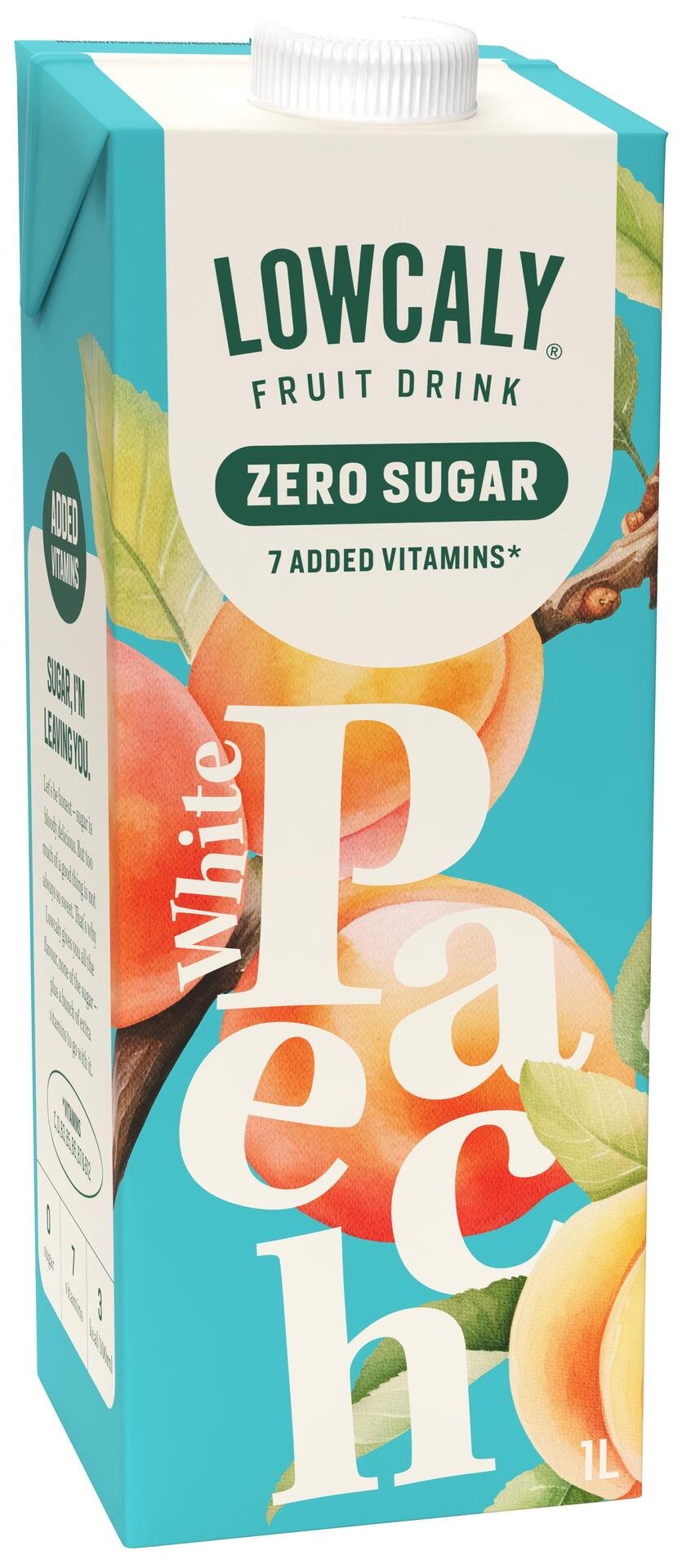 Lowcaly Fruktdryck White Peach 1 liter
