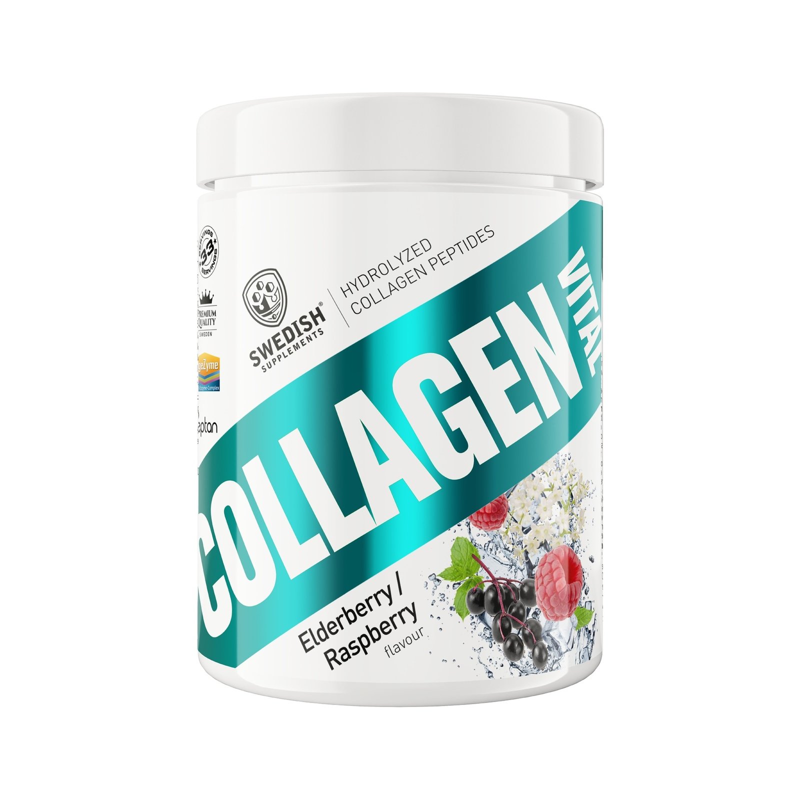 Swedish Supplements Collagen Vital Elderberry / Raspberry 400 g