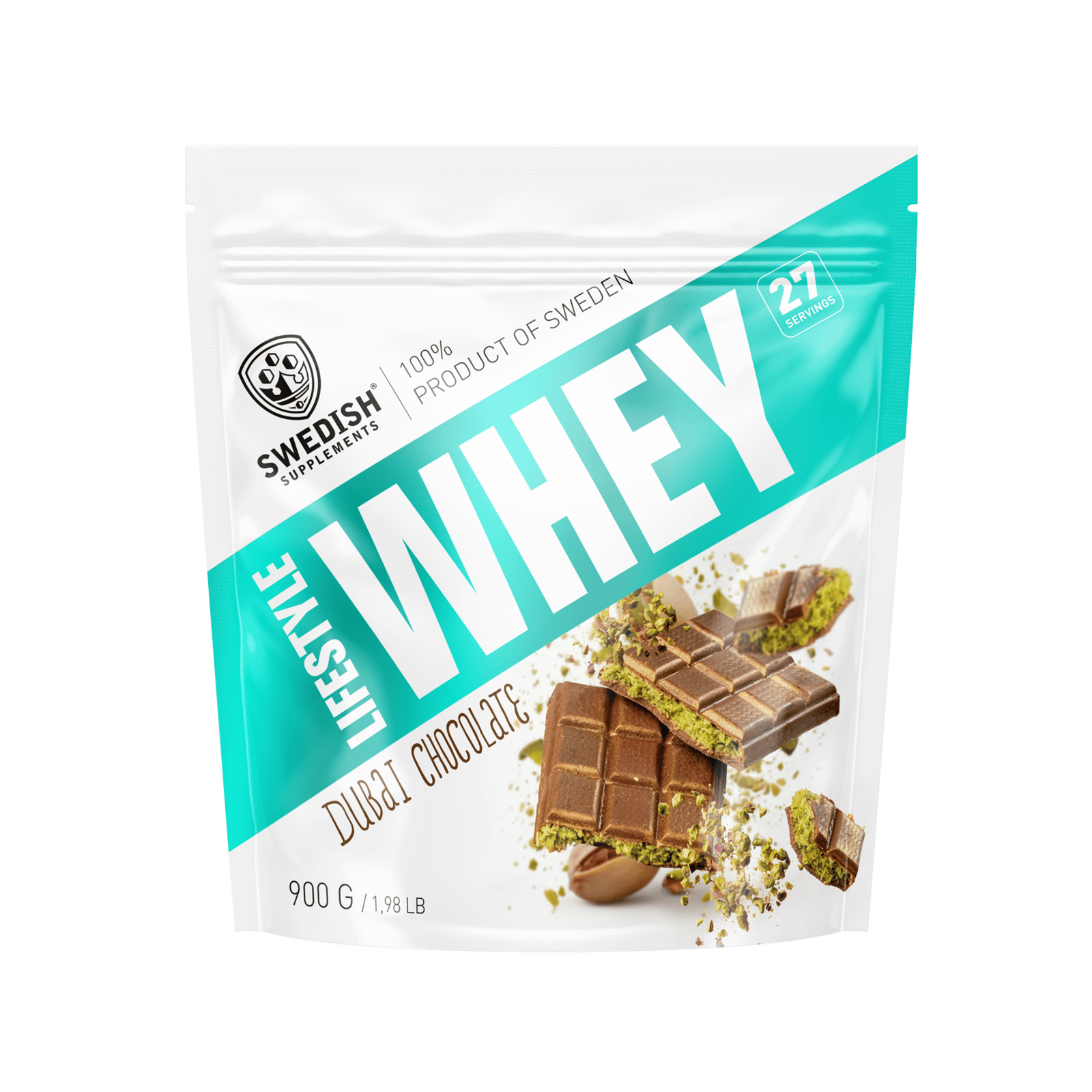 Swedish Supplements Lifestyle Whey Dubai Chocolate 900 g