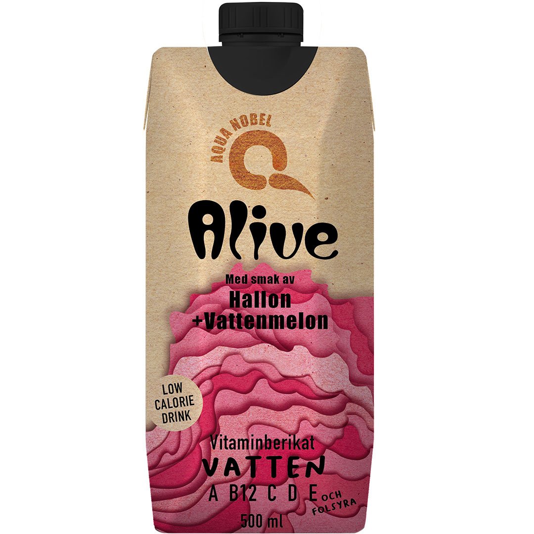 Aqua Nobel Alive Vitaminvatten Hallon & Vattenmelon 500 ml