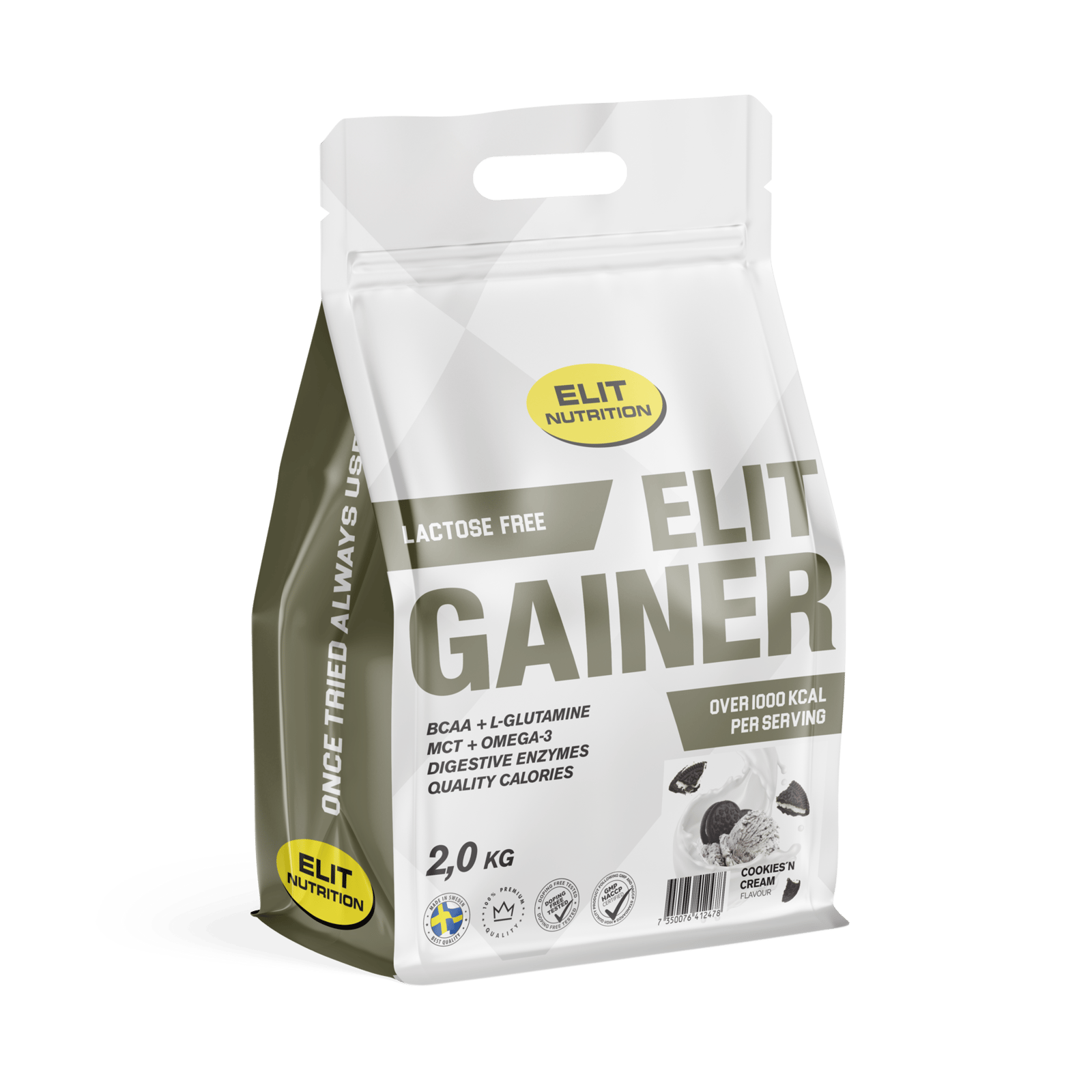 Elit Nutrition Gainer Laktosfri Cookies ´n Cream 2000 g