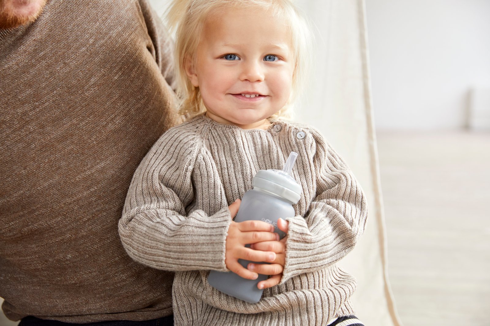 Everyday Baby Sugrörsflaska Glas Healthy+ Quiet Grey 240 ml