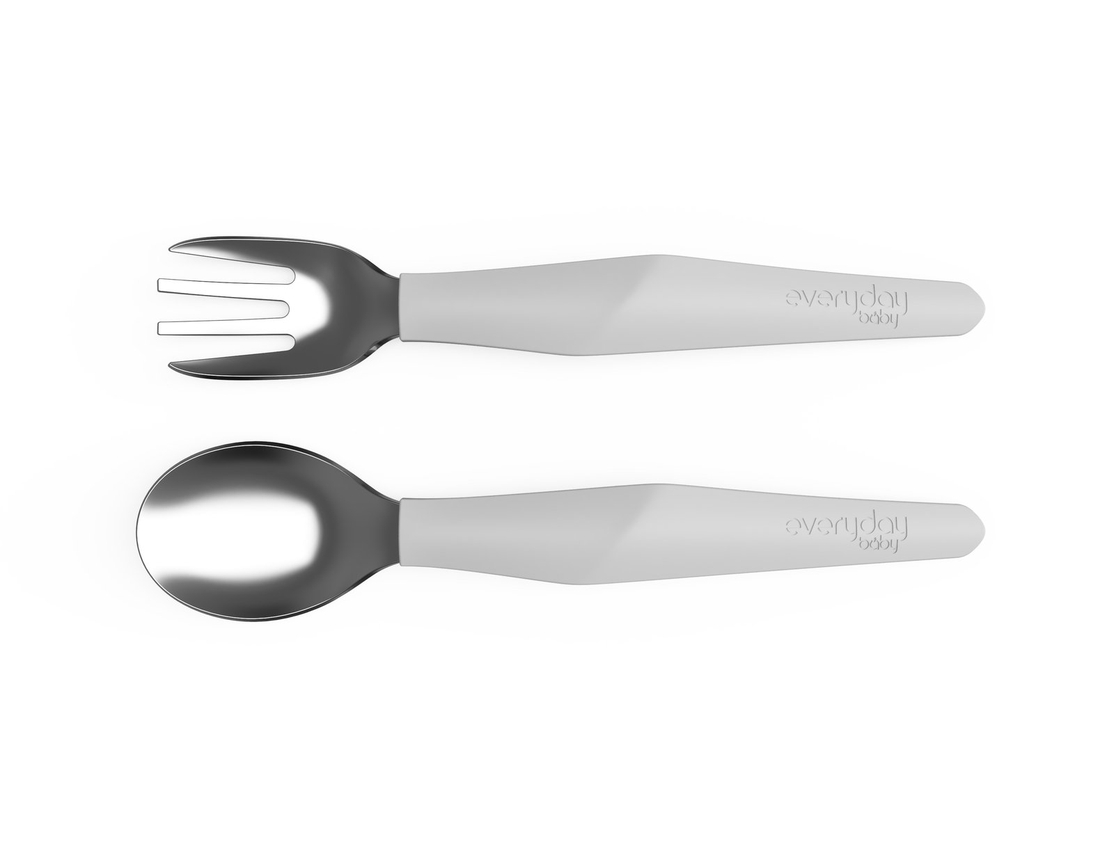 Everyday Baby Bestick Rostfritt Stål & Silikon Quiet Grey