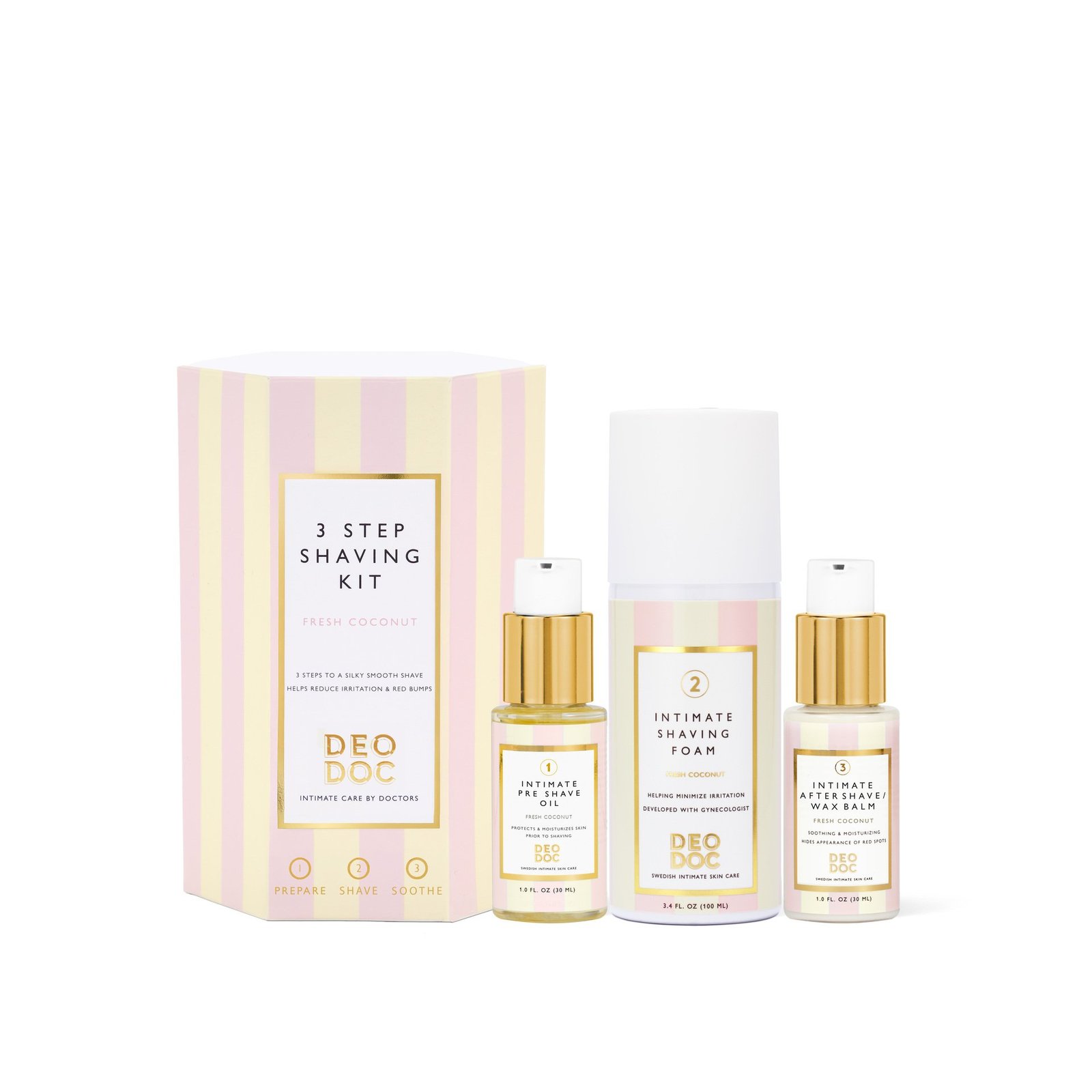 DeoDoc Intimate Shaving Trio Fresh Coconut 3 st