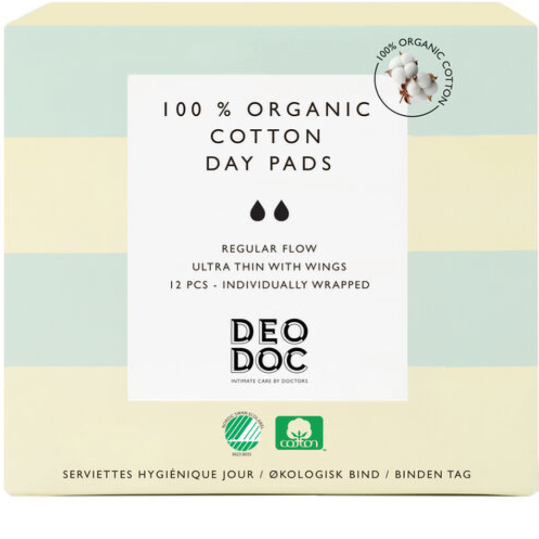 DeoDoc Organic Cotton Day Pad 12 st