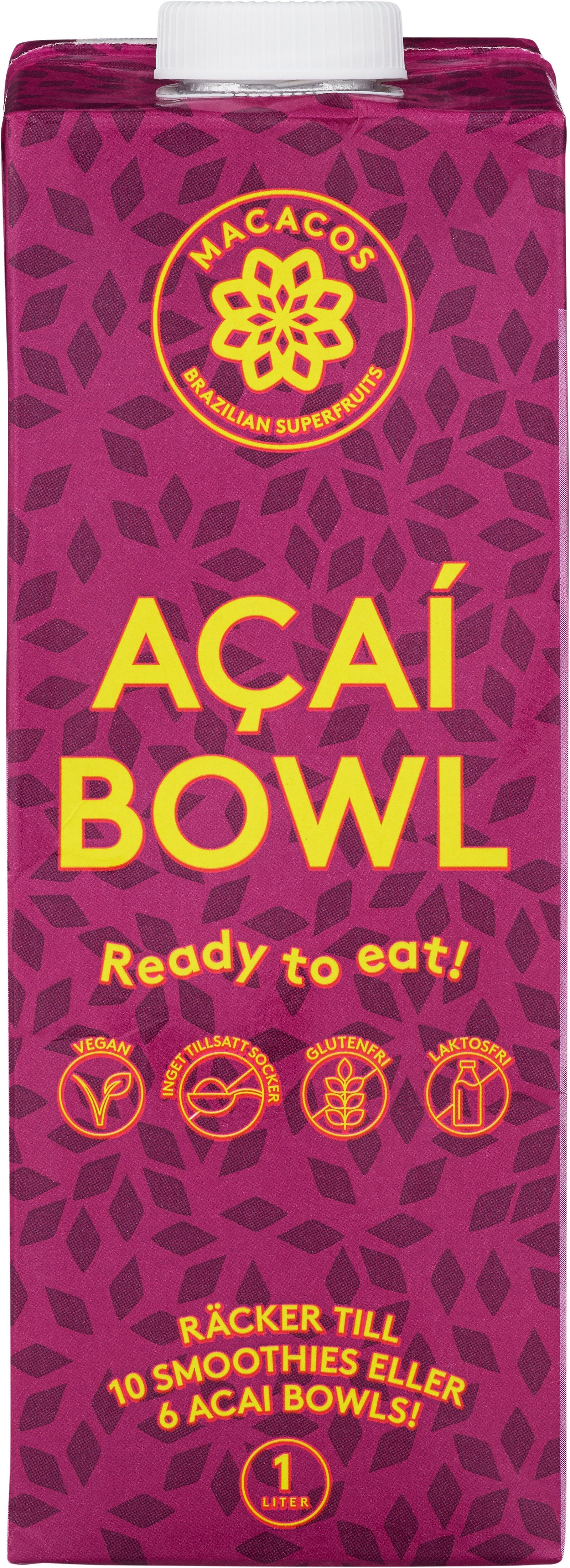 Macacos Acaí Smoothie Bowl Färdigmixad 1 l