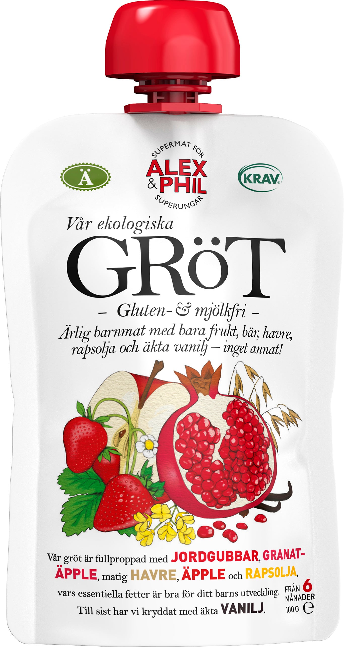 Alex & Phil Jordgubbsgröt Med Vanilj 100 g